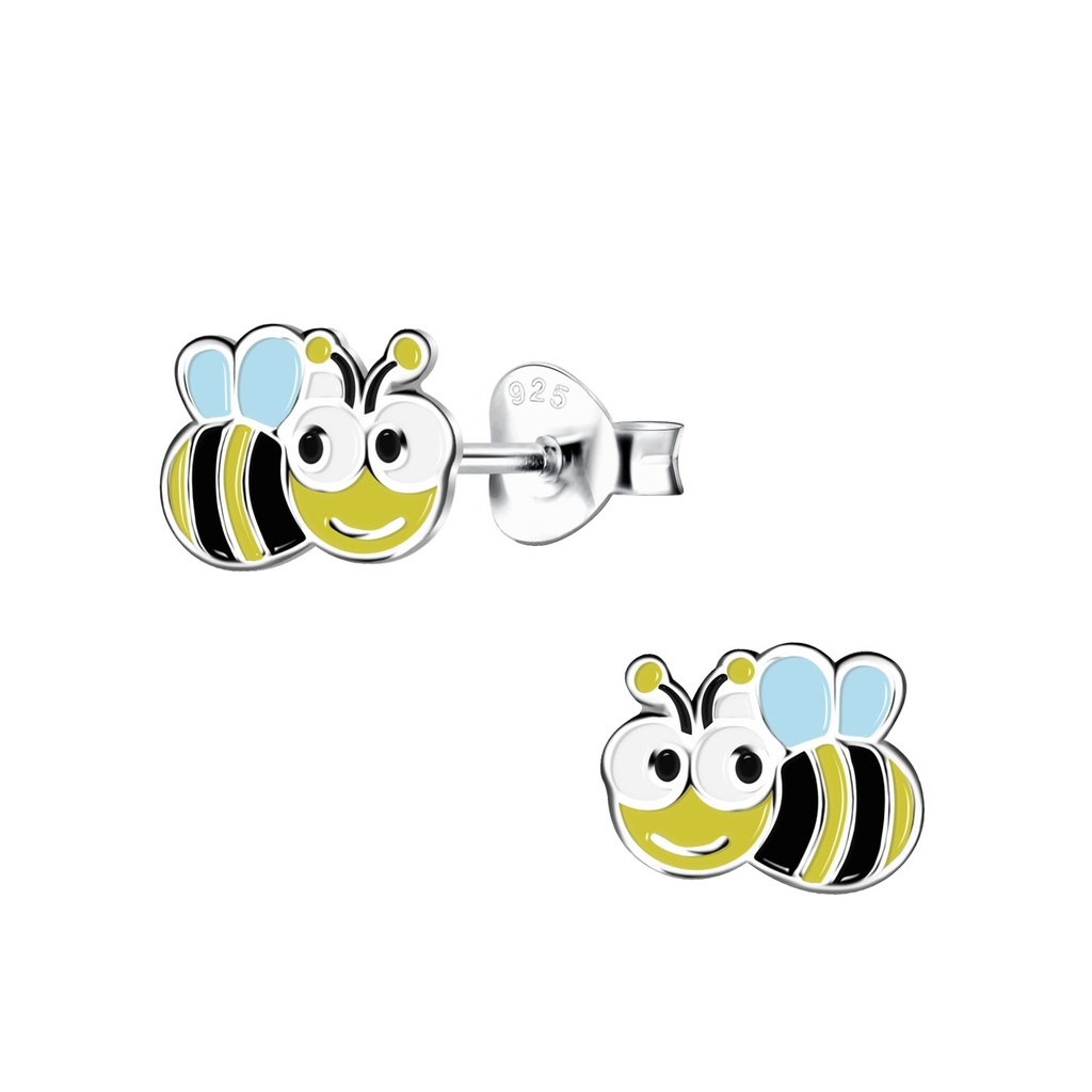 Puces d'oreilles abeille en argent