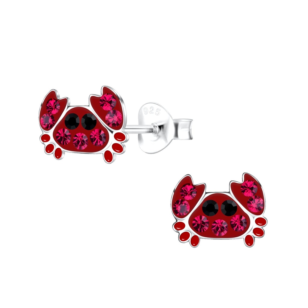 Silver Crab Stud Earrings