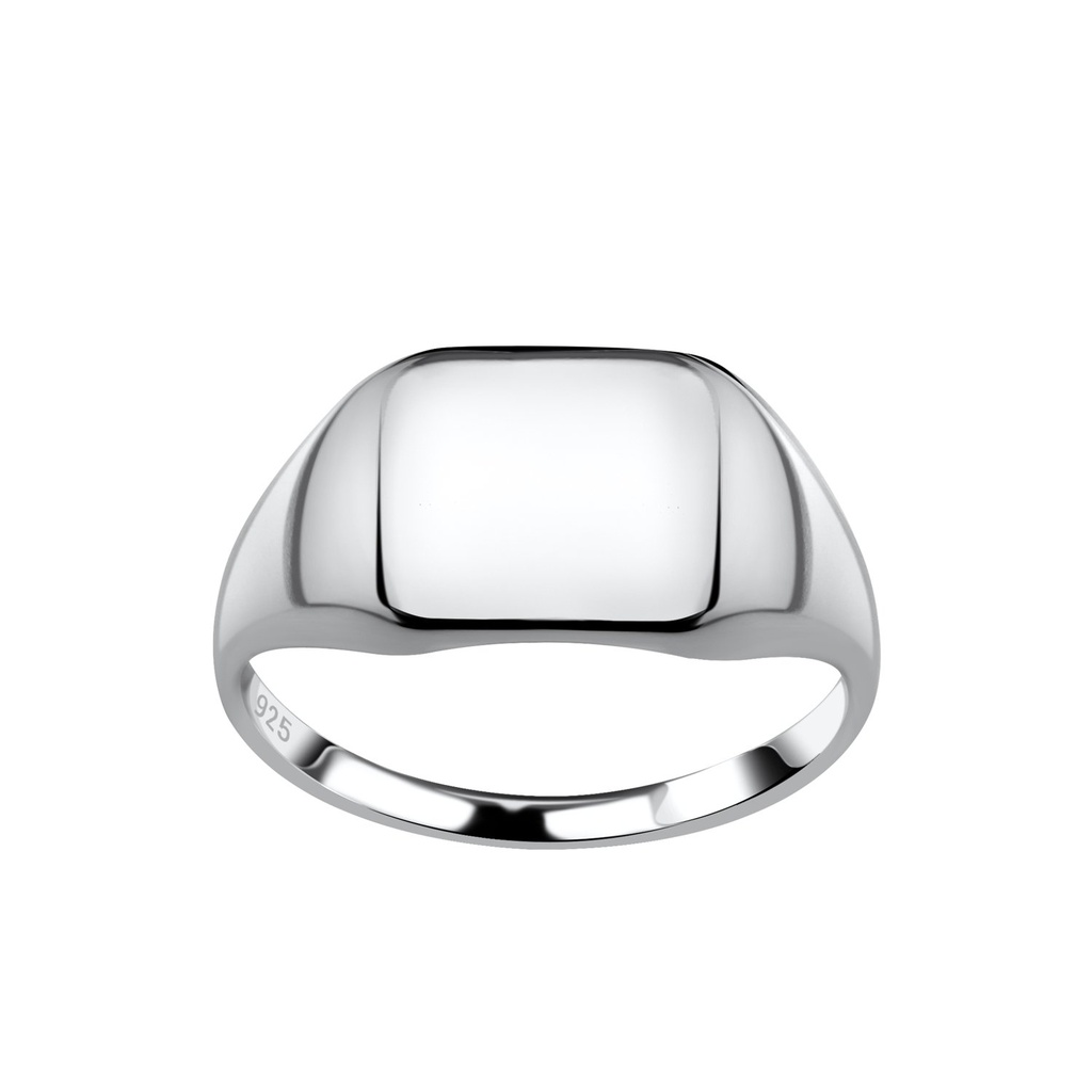 Bague chevalière rectangle en argent