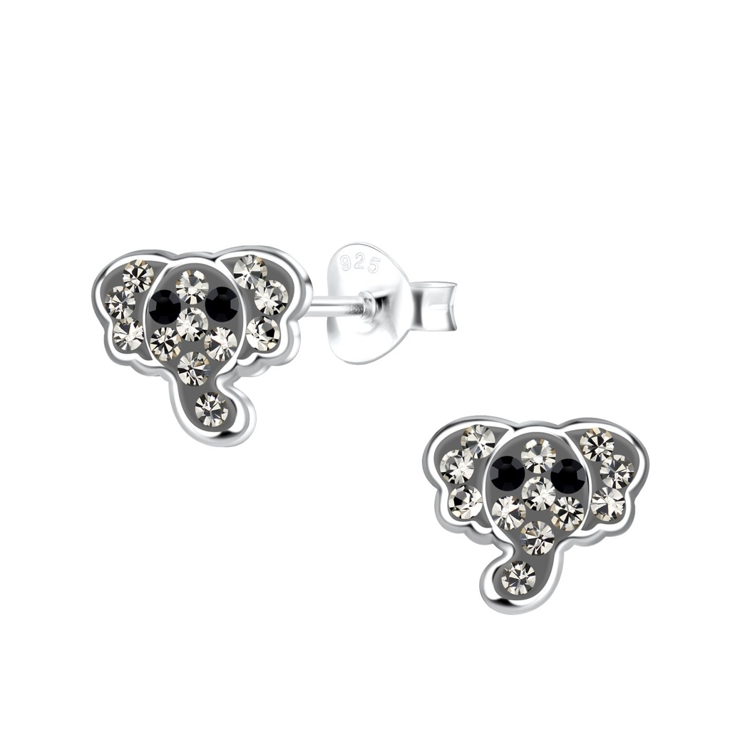 Puces d'oreilles éléphant en argent