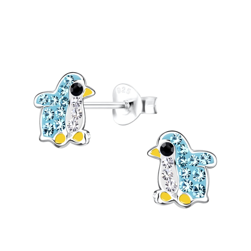 Silver Penguin Stud Earrings