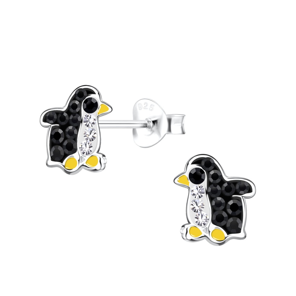 [10029174] Silver Penguin Stud Earrings