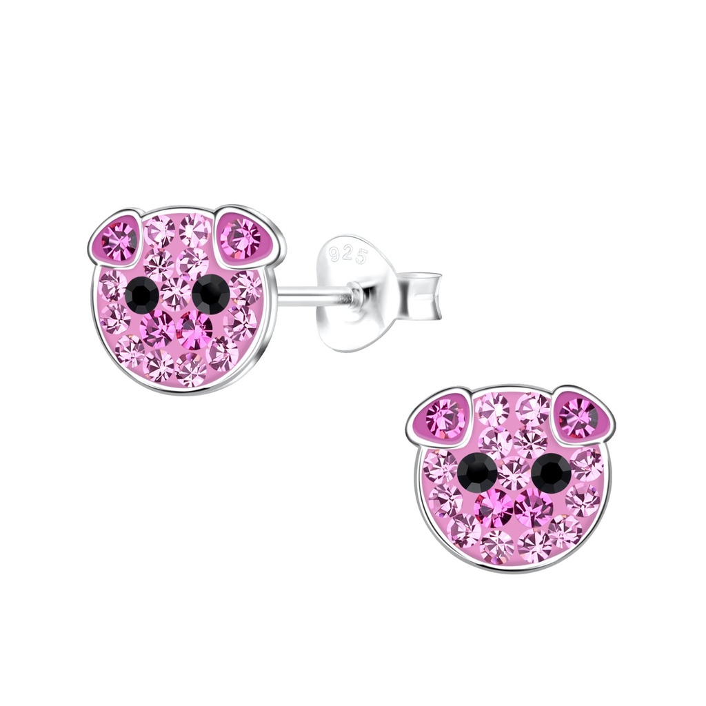 Puces d'oreilles cochon en argent