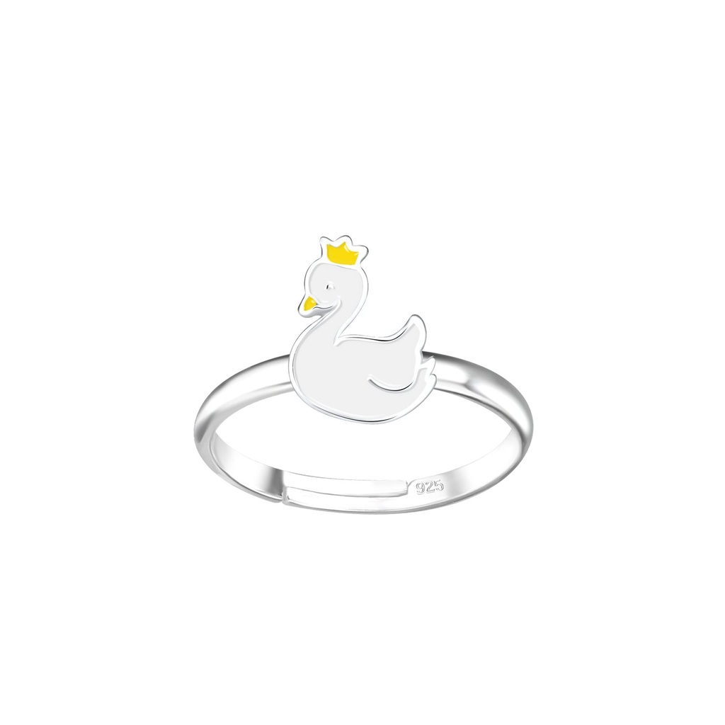[10028327] Silver Swan Adjustable Ring