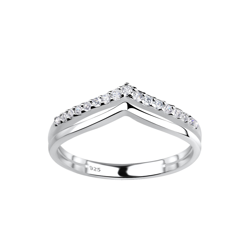 Silver V-Shaped Ring