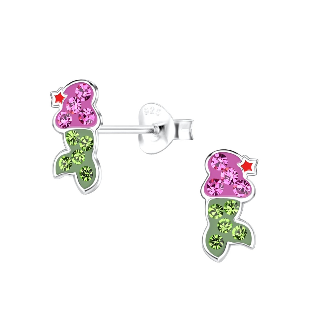 Puces d'oreilles sirène en argent