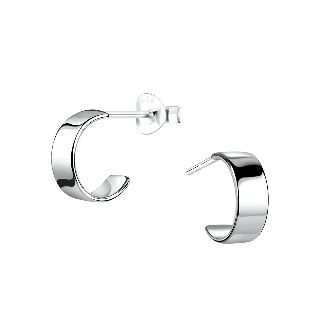 Puces d'oreilles demi-créole en argent
