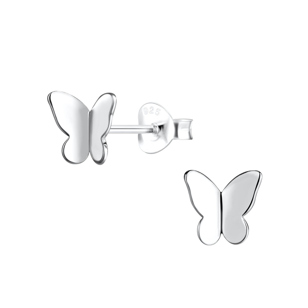 Silver Butterfly Stud Earrings
