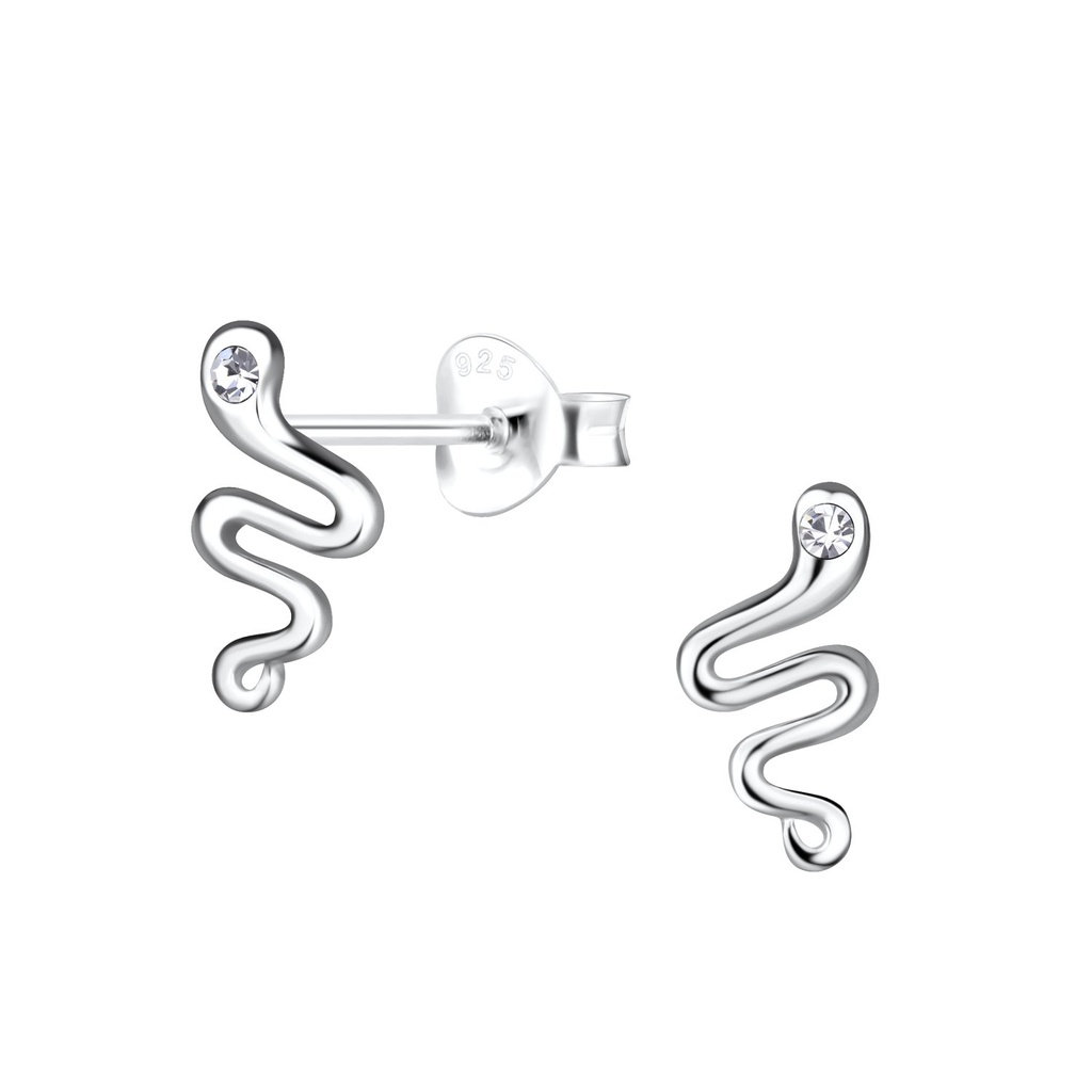 Puces d'oreilles serpent en argent