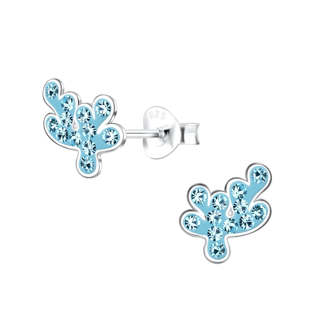 Silver Coral Stud Earrings
