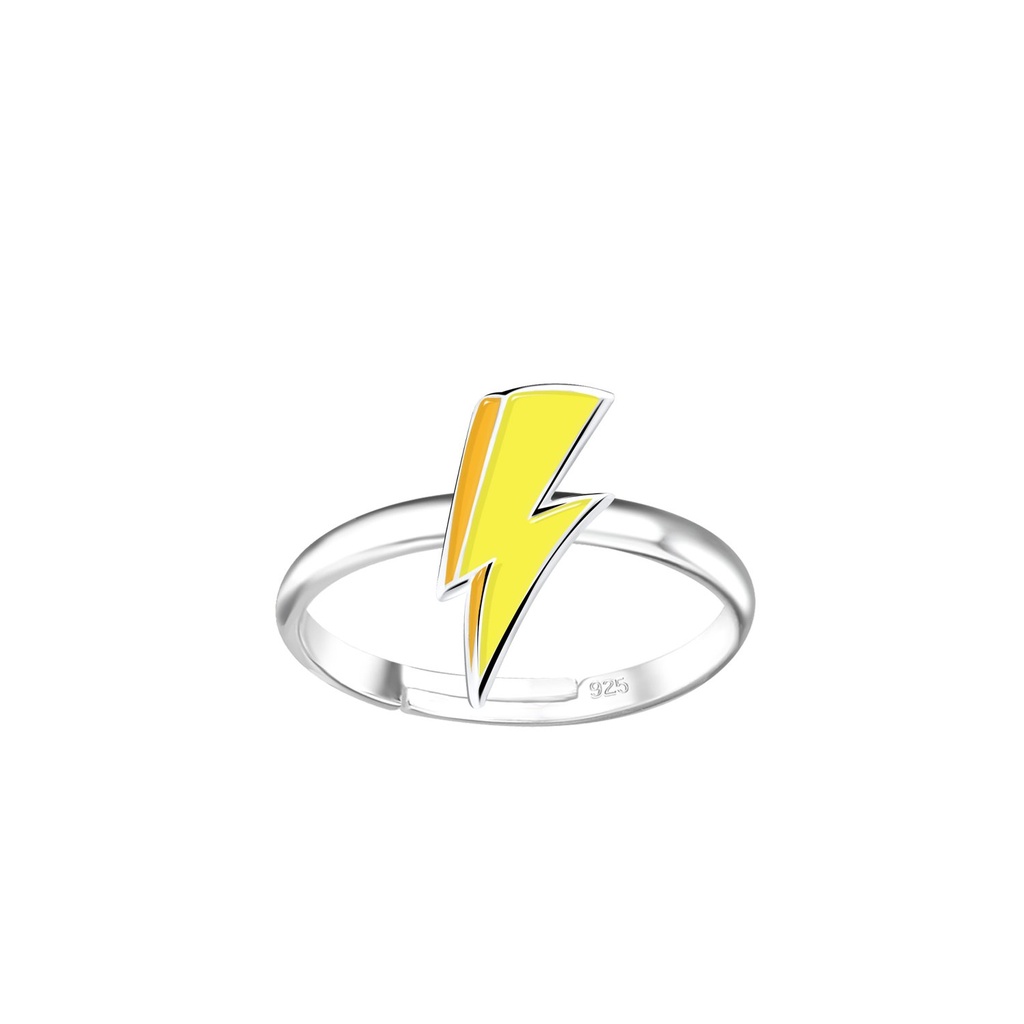 Bague réglable éclair en argent