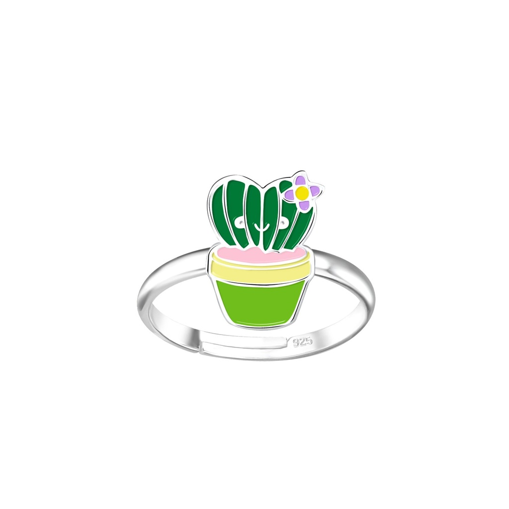 Bague réglable cactus en argent
