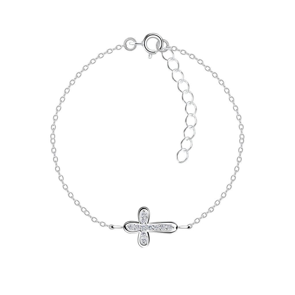[10029459] Silver Cross Bracelet