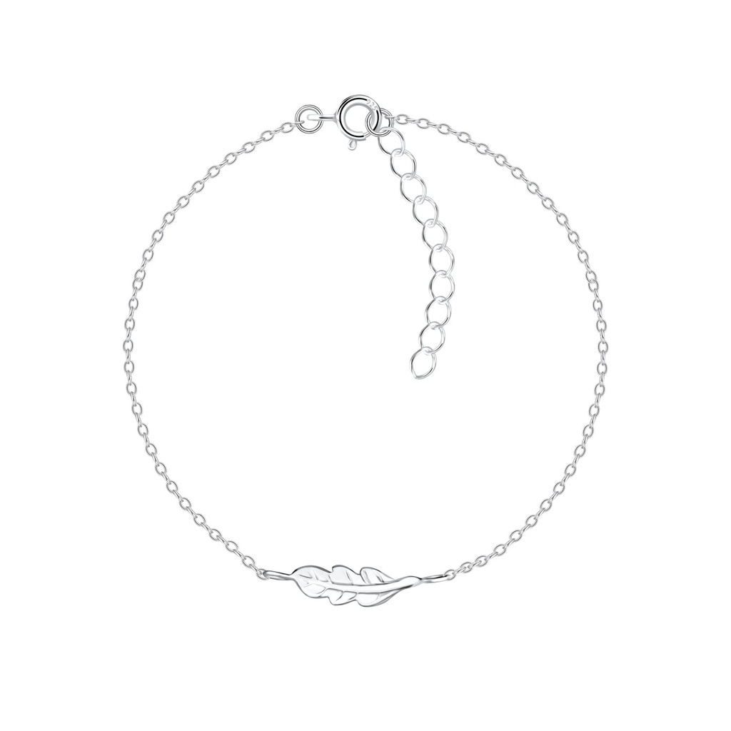 [10028849] Silver Leaf Bracelet