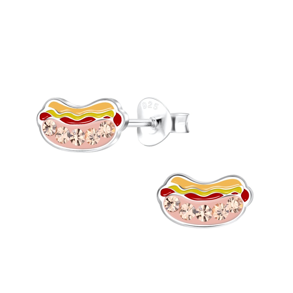 [10028972] Puces d'oreilles hot-dog en argent