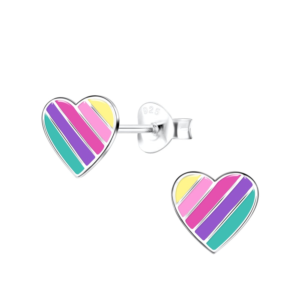 Puces d'oreilles cœur en argent