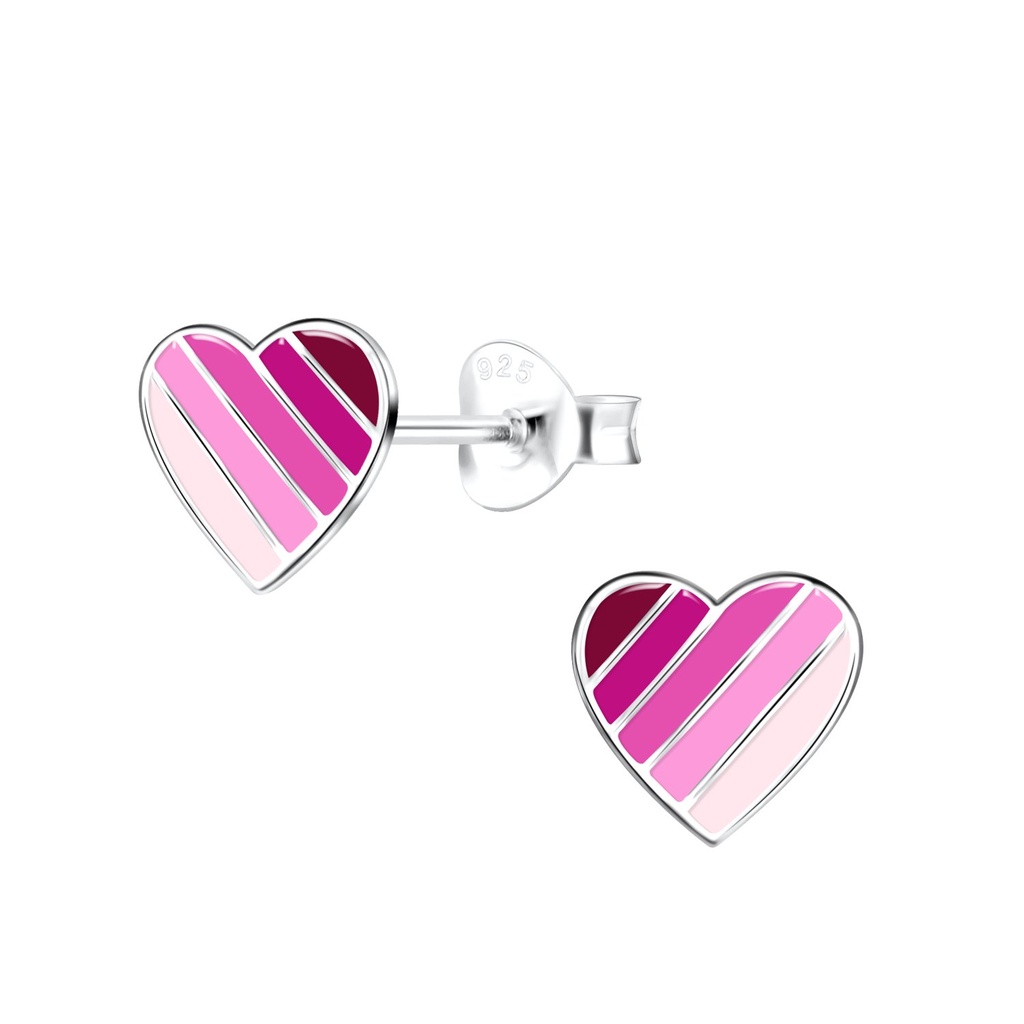 [10029229] Silver Heart Stud Earrings