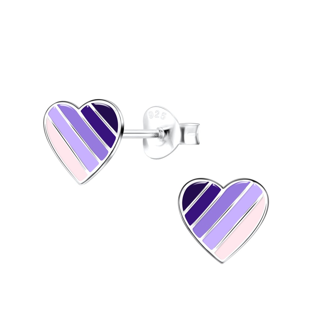 Puces d'oreilles cœur en argent