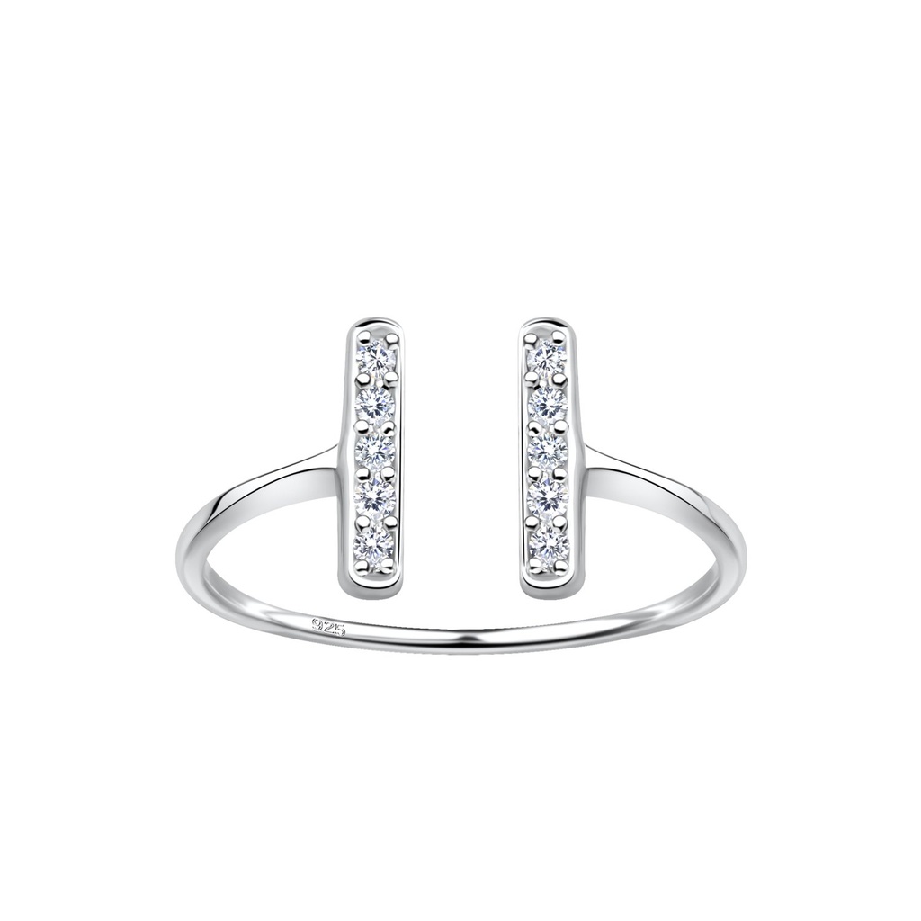 Silver Opened Bar Ring