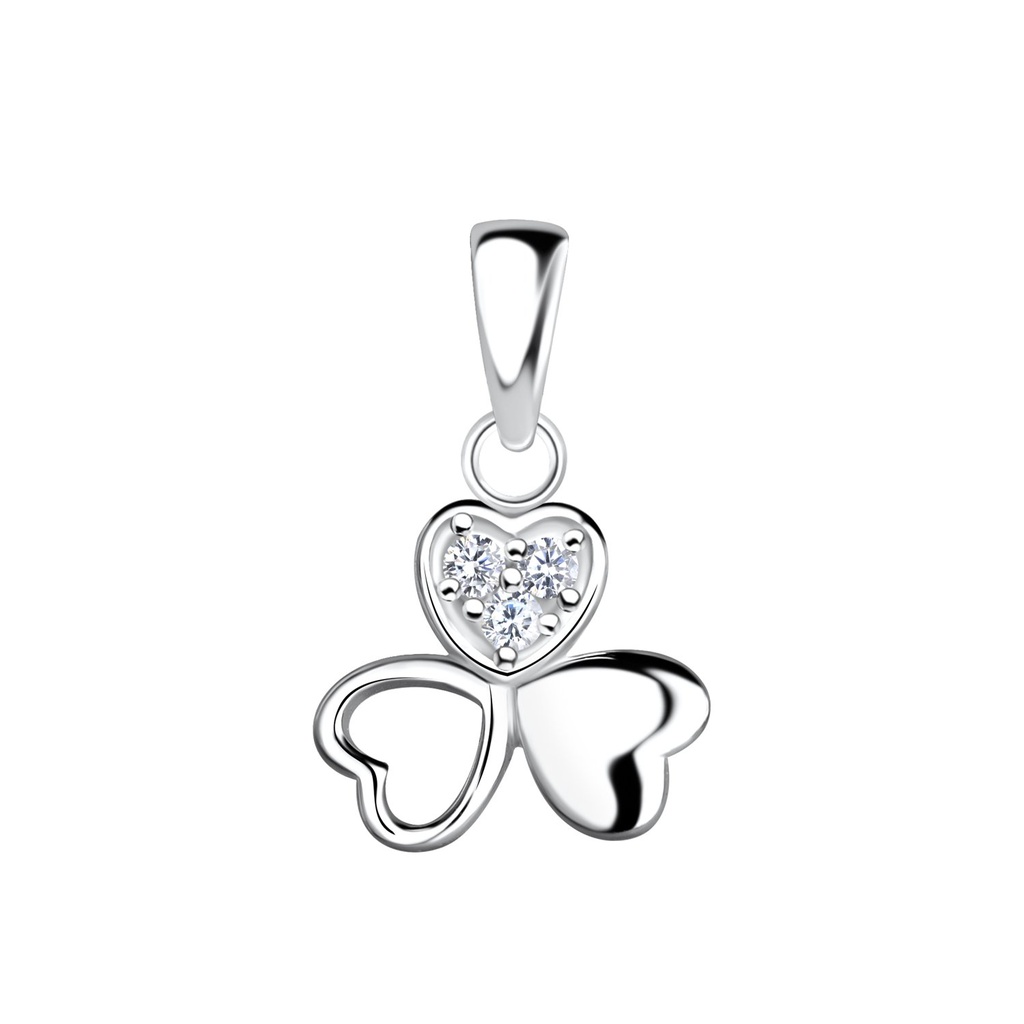 [10029184] Pendentif trèfle irlandais en argent