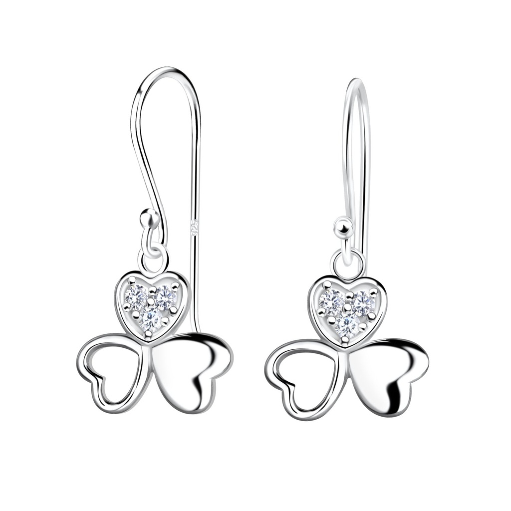 Boucles d'oreilles trèfle irlandais en argent