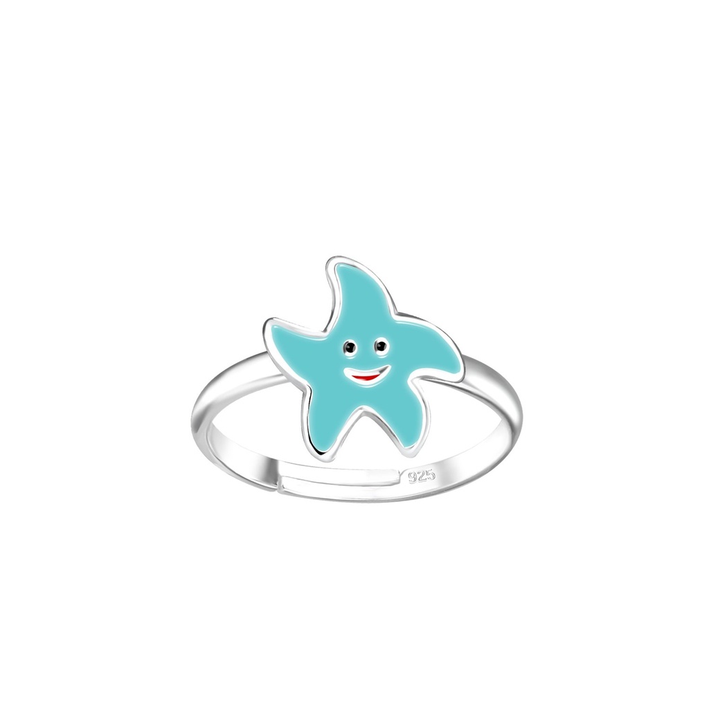 Bague réglable étoile de mer en argent