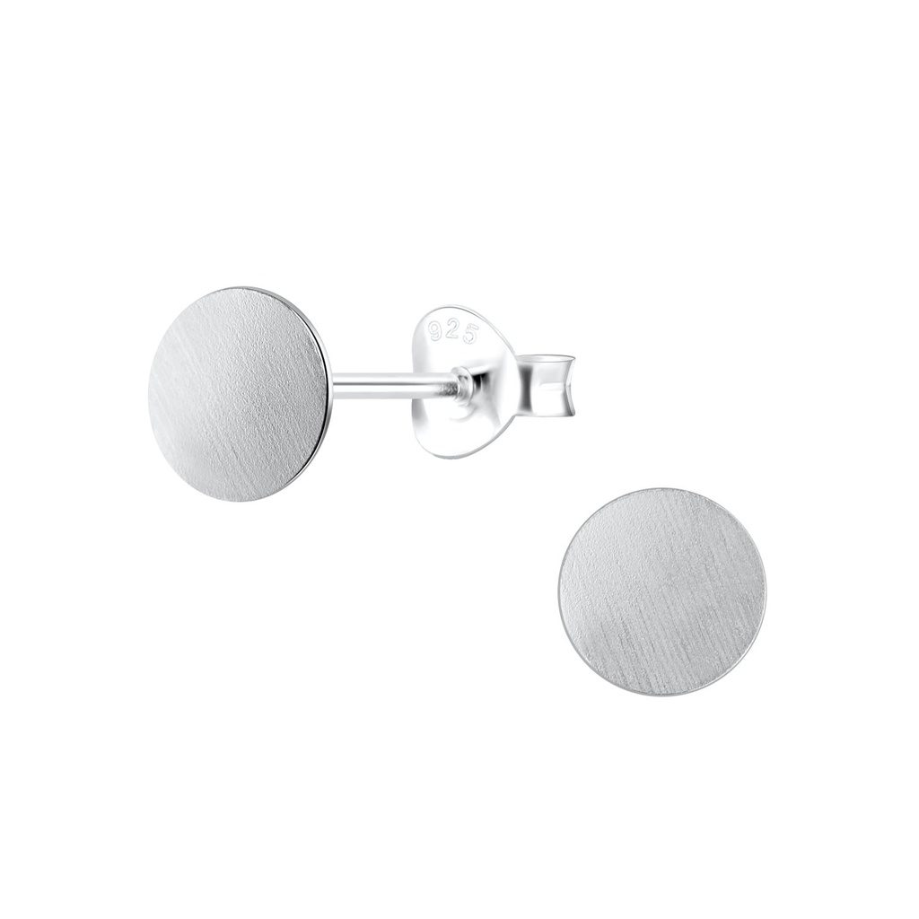 Silver Round Stud Earrings
