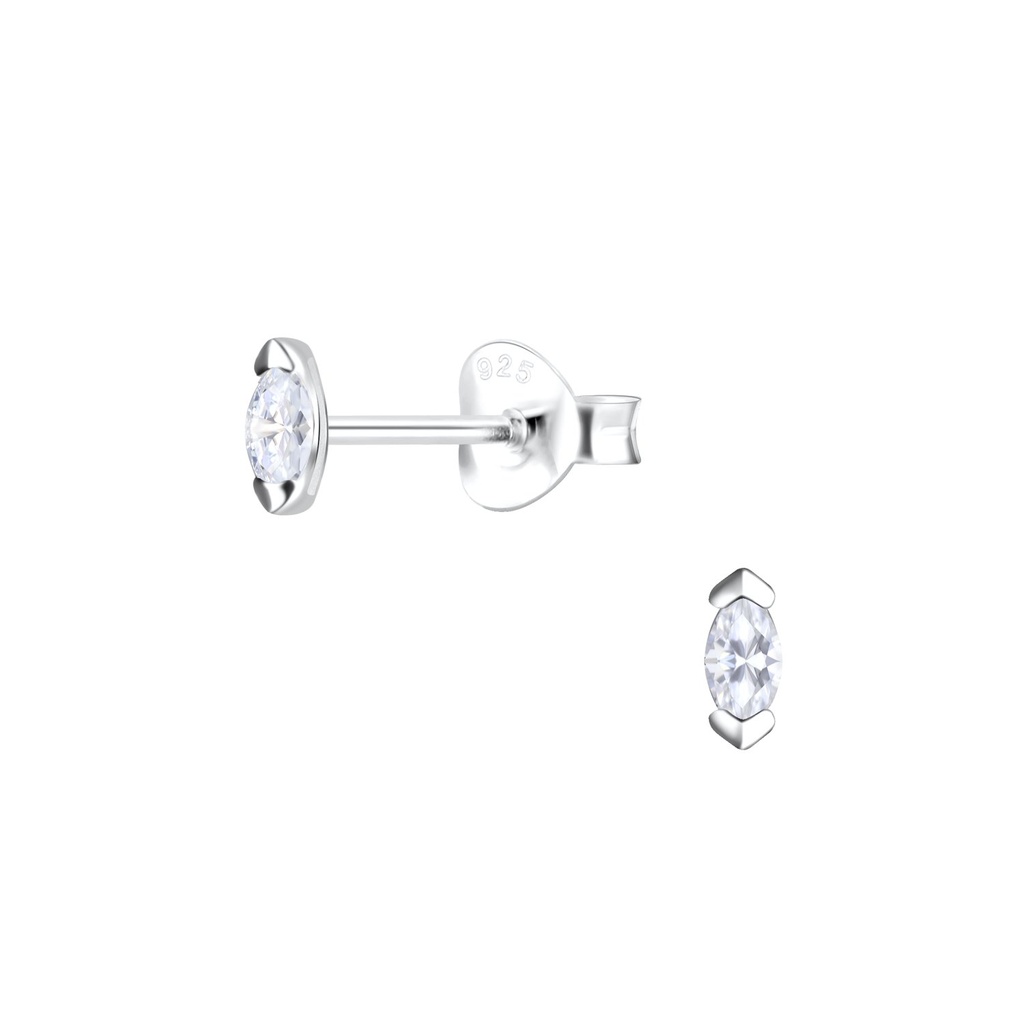 Puces d'oreilles marquise en argent