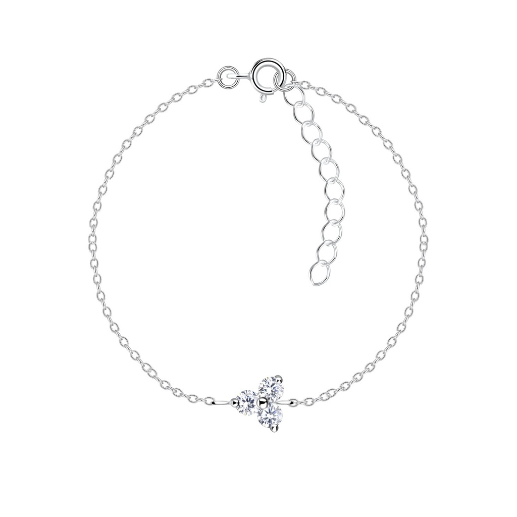 [10028214] Bracelet trois pierres en argent