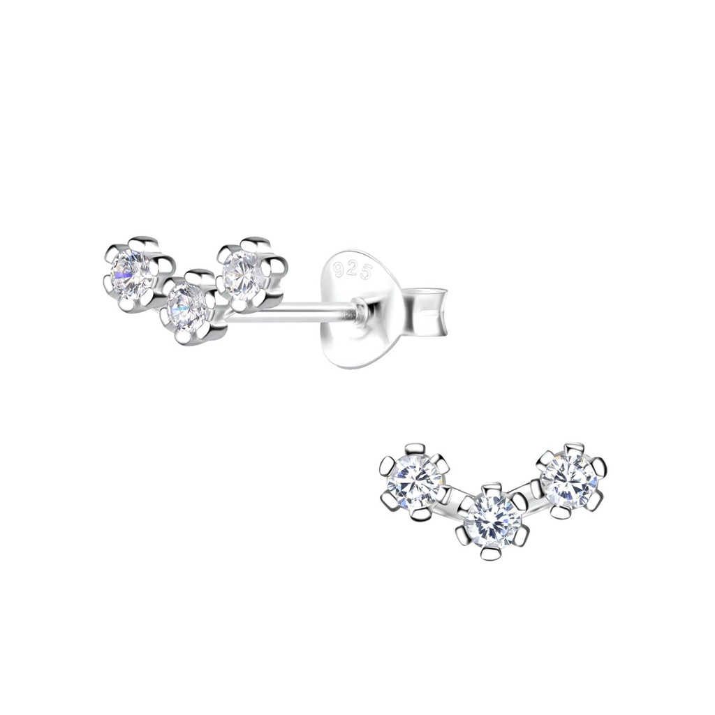 Puces d'oreilles fleur en argent