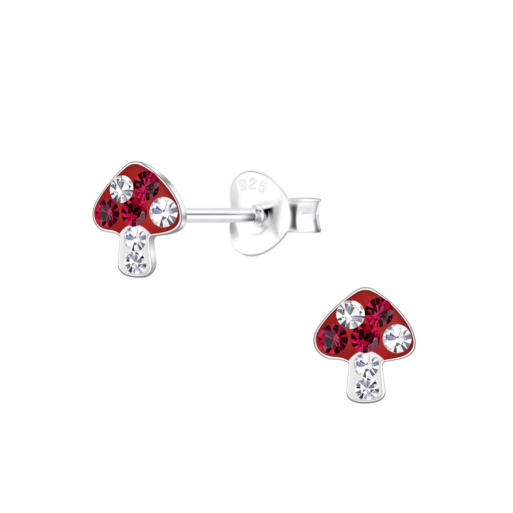 Puces d'oreilles champignon en argent