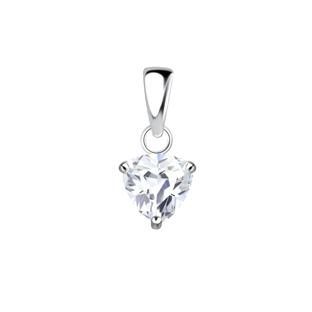 [10028359] Pendentif en argent zircon trillion 6 mm