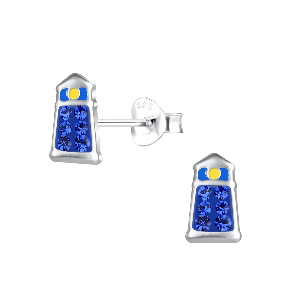Silver Lighthouse Stud Earrings