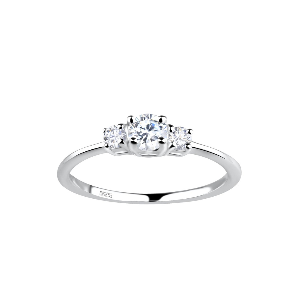 Silver Three Stones Ring