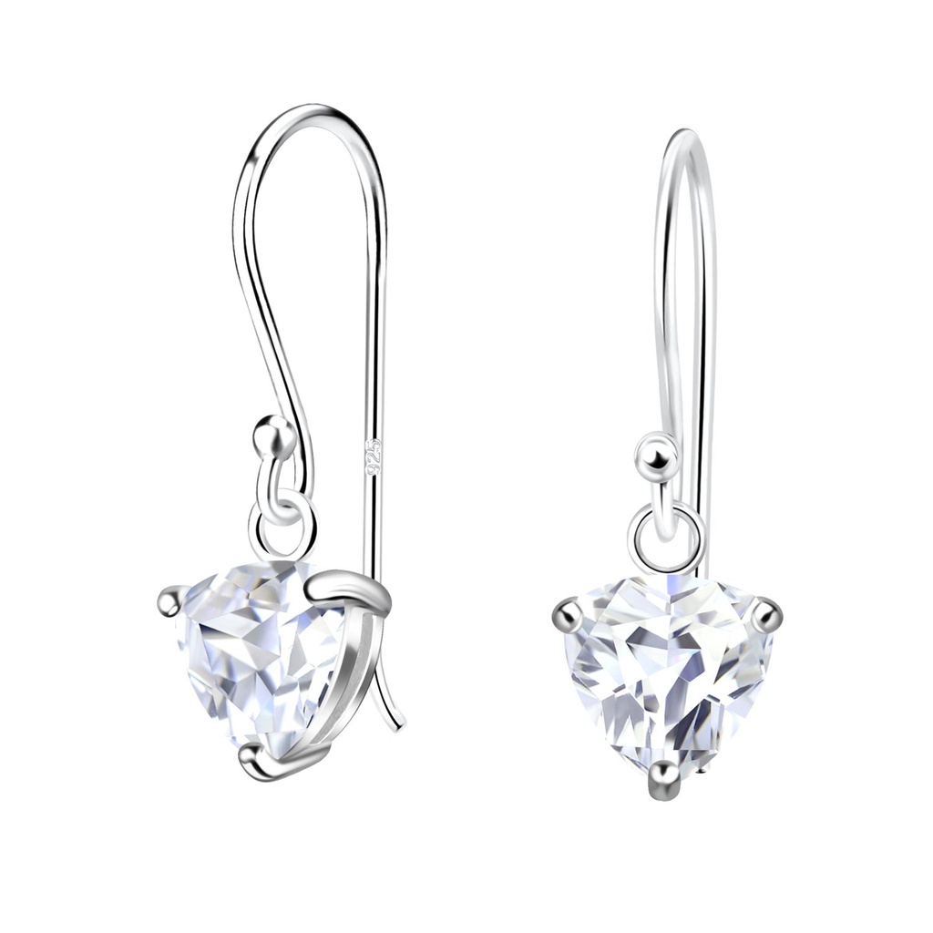 Boucles d'oreilles en argent zircon trillion 6 mm
