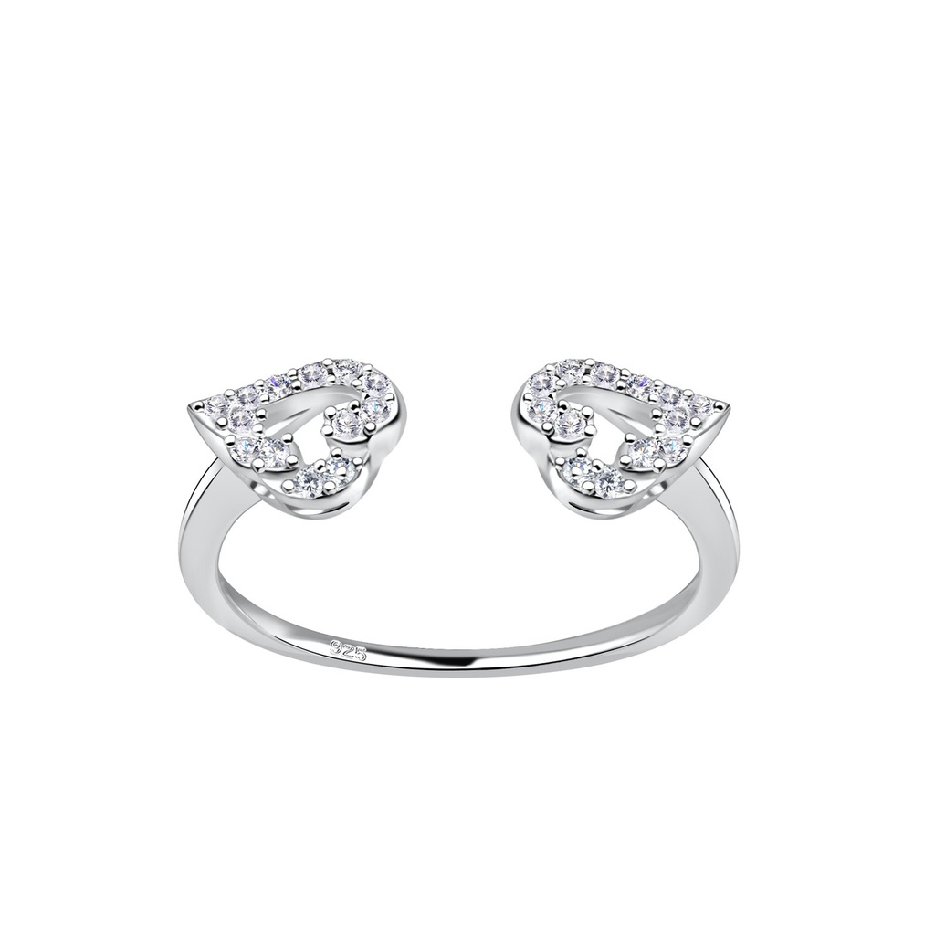 Bague cœur ouverte en argent