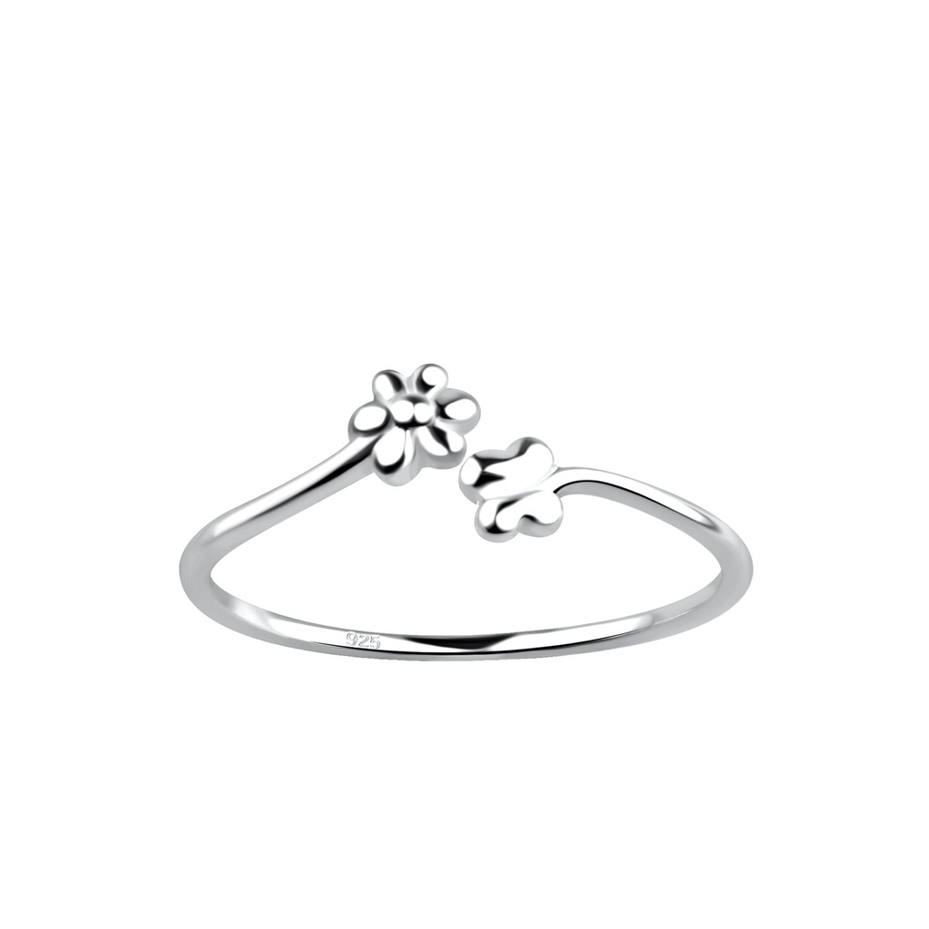 Bague fleur ouverte en argent