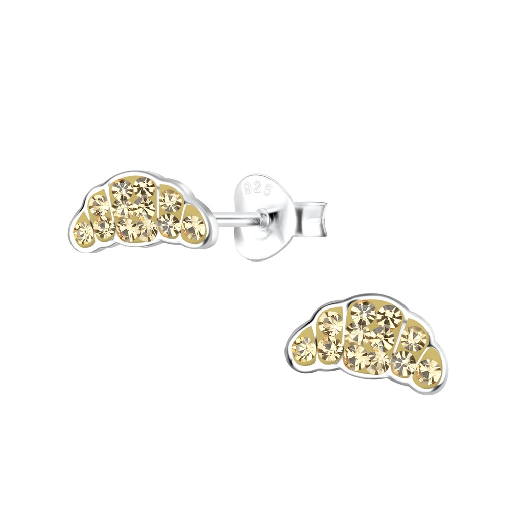 Puces d'oreilles croissants en argent