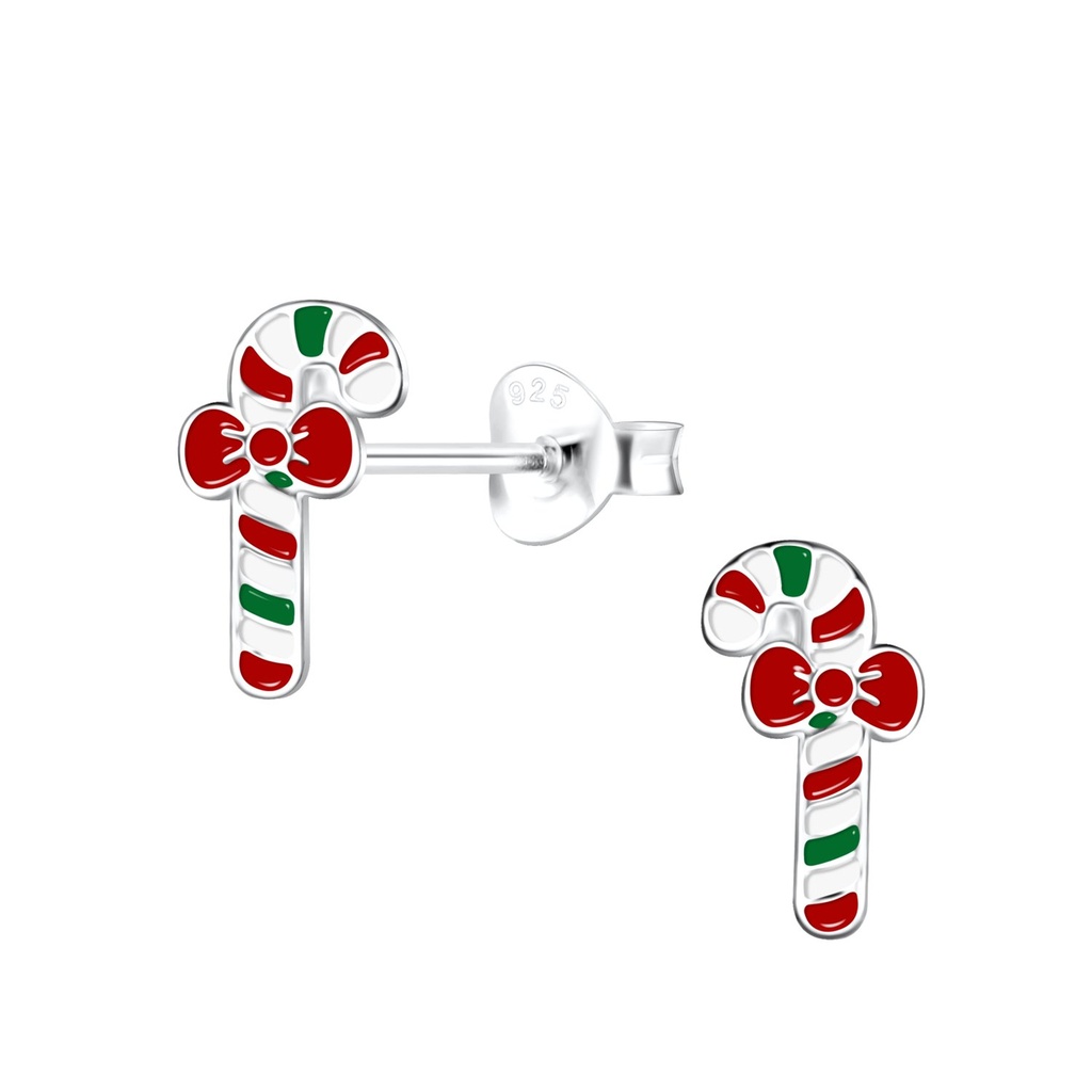 Puces d'oreilles sucre d'orge en argent