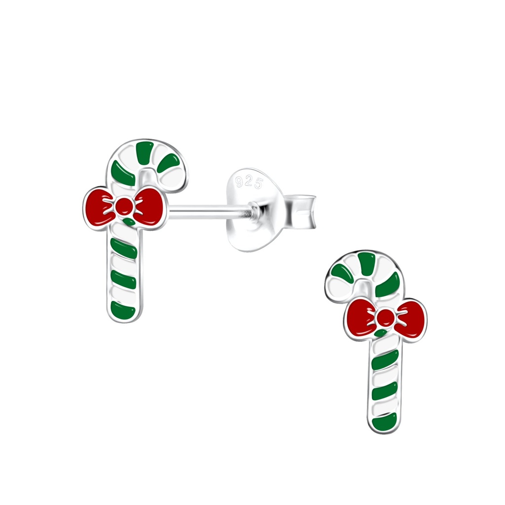 Puces d'oreilles sucre d'orge en argent