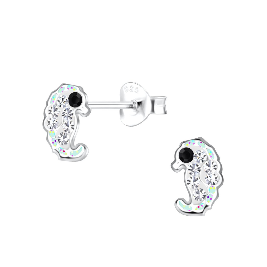 Silver Seahorse Stud Earrings