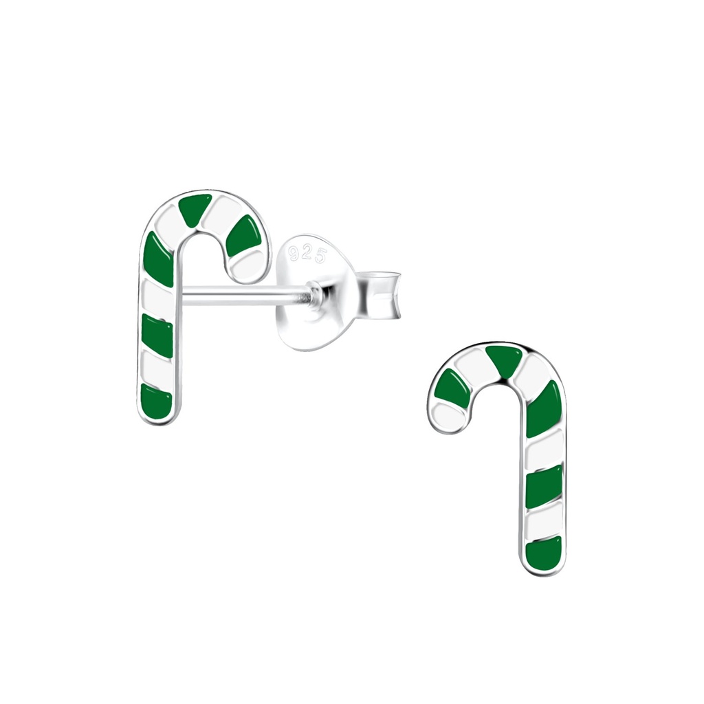 Puces d'oreilles sucre d'orge en argent