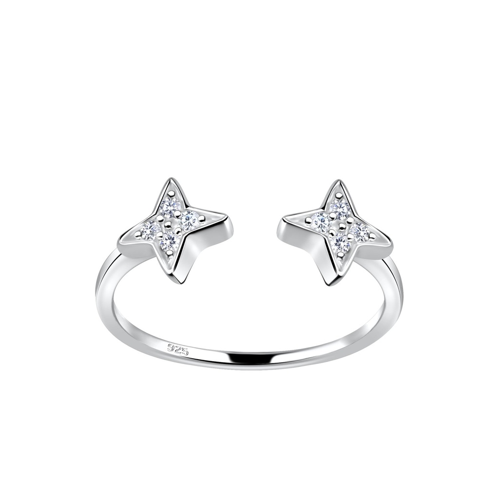 Bague étoile ouverte en argent