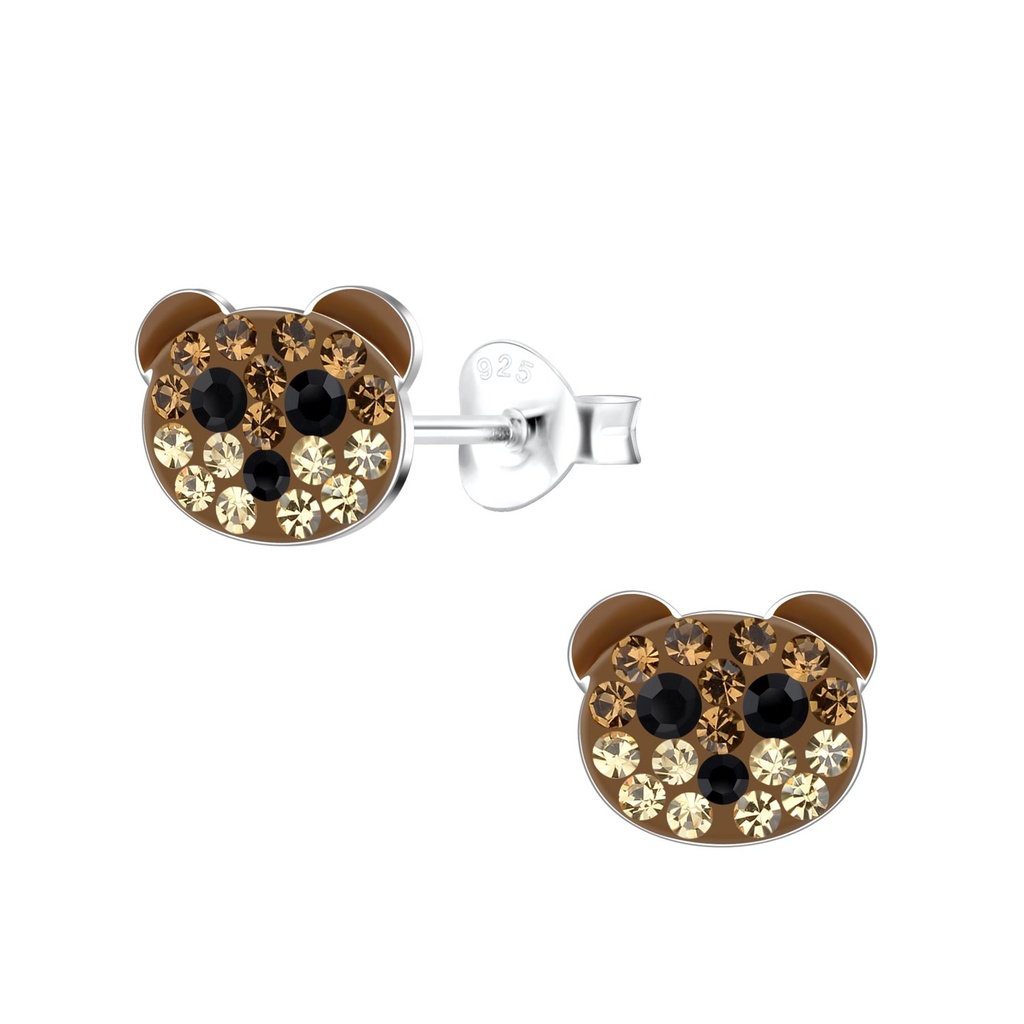 Puces d'oreilles ours en argent