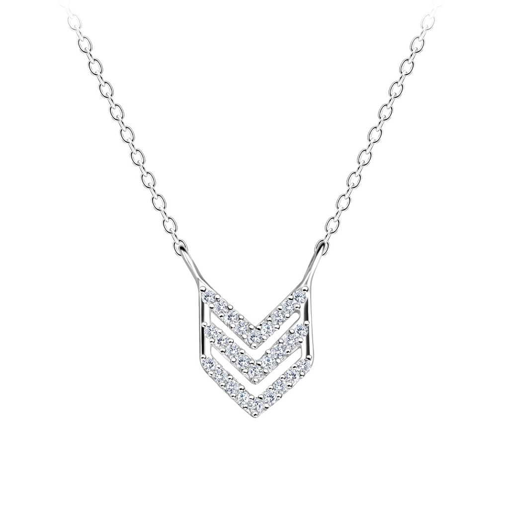 Silver Chevron Necklace