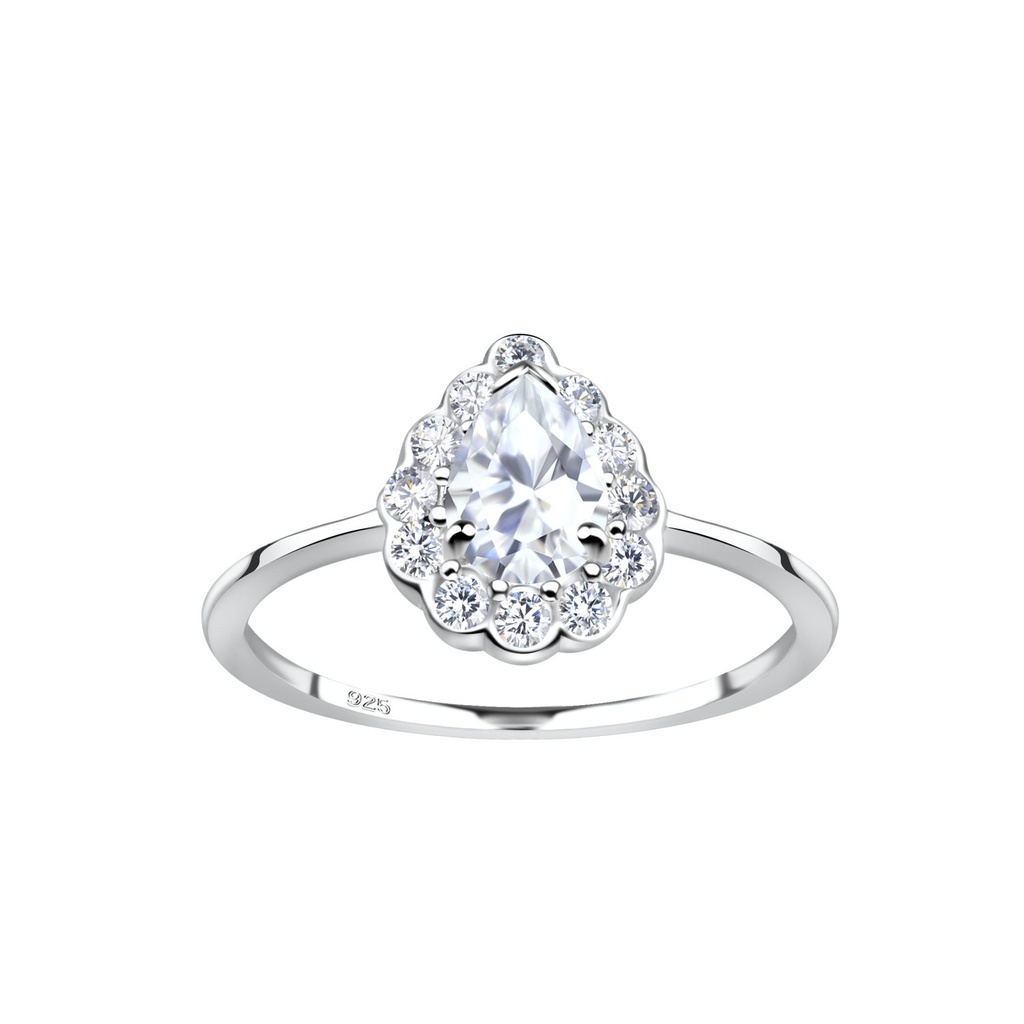 Silver Pear Ring