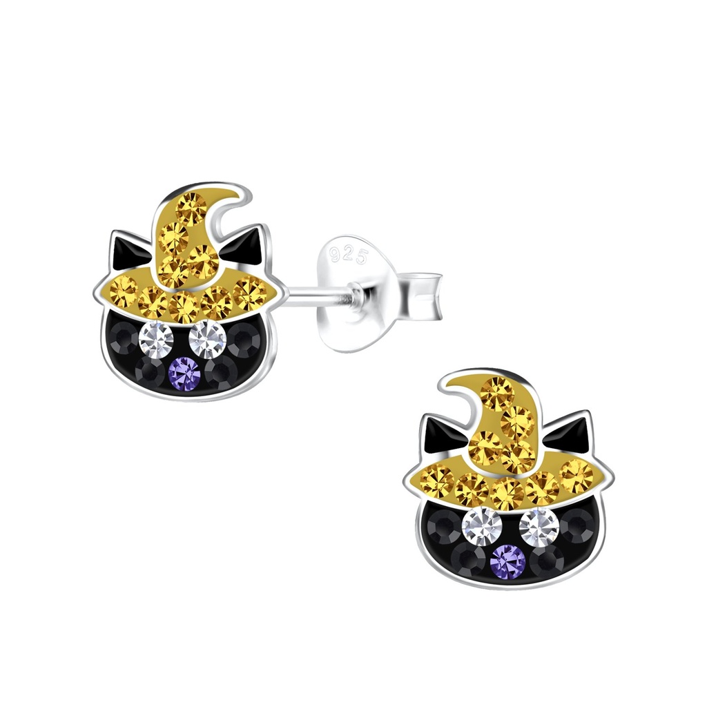Puces d'oreilles chat en argent