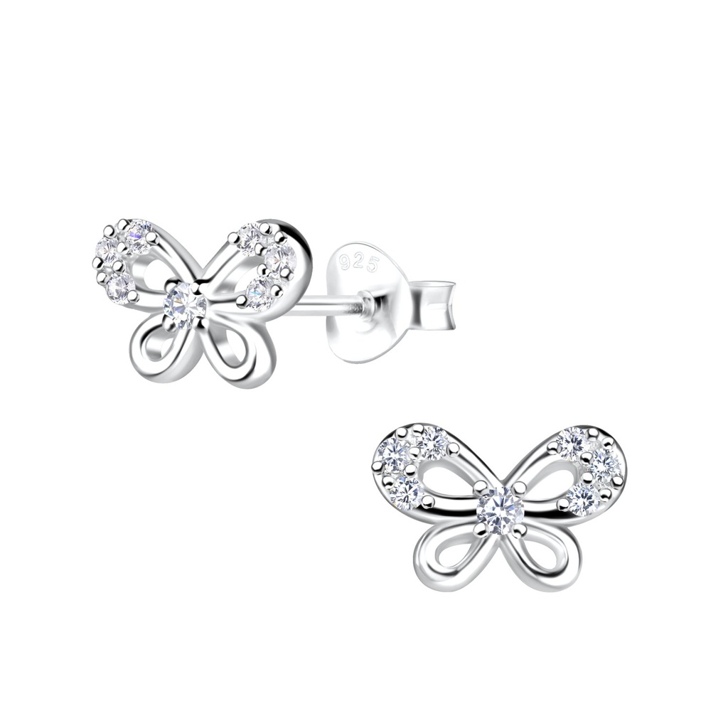 Silver Butterfly Stud Earrings