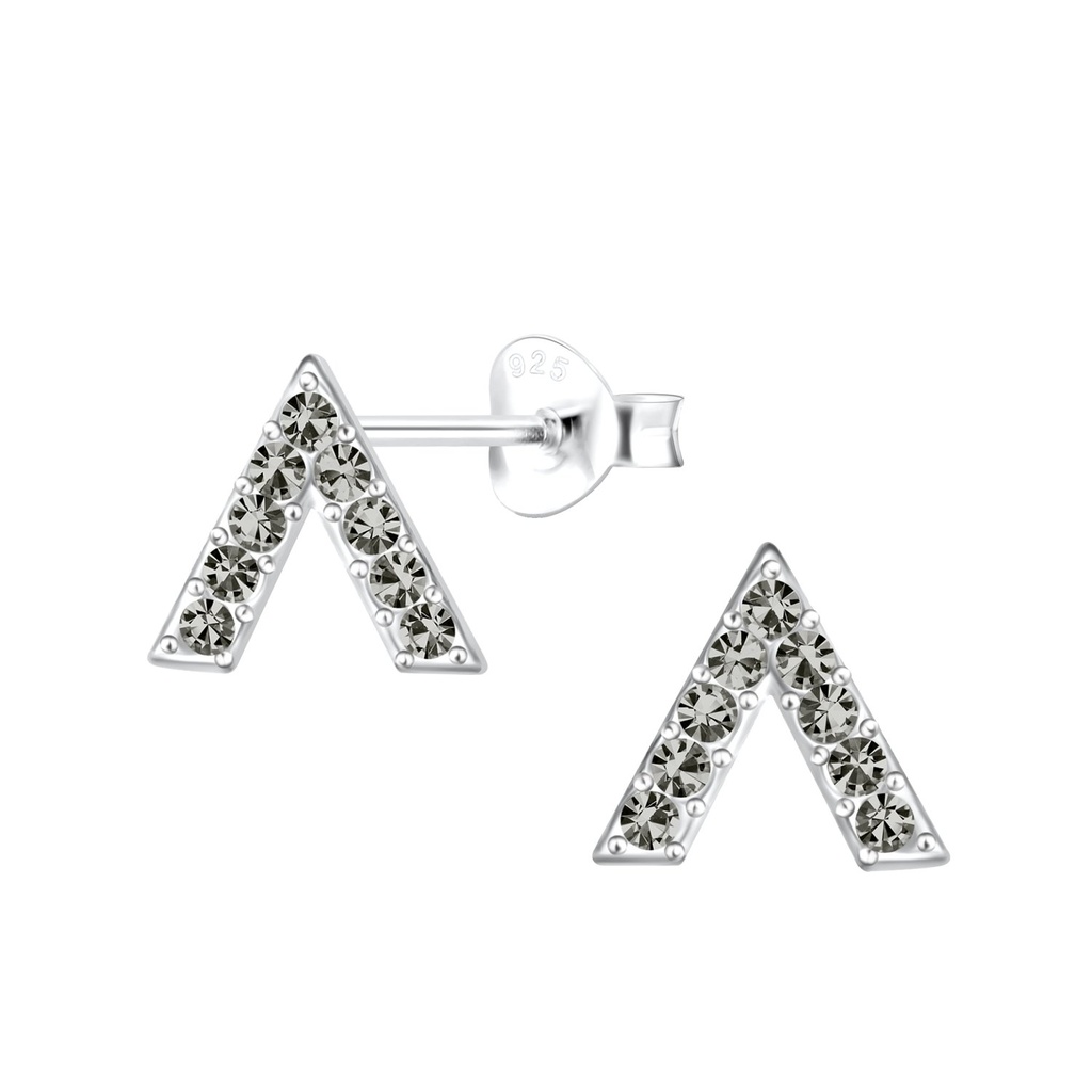 Puces d'oreilles en forme de V en argent