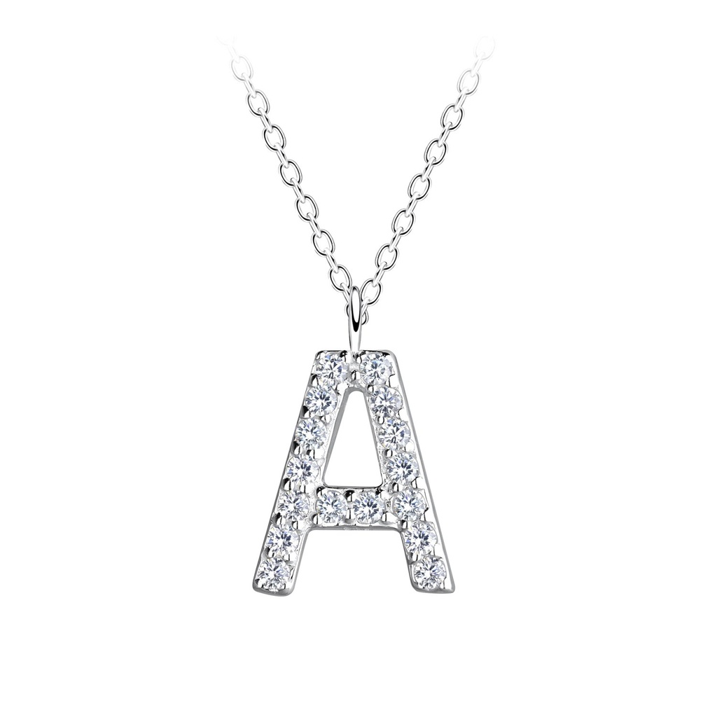 Collier lettre A en argent